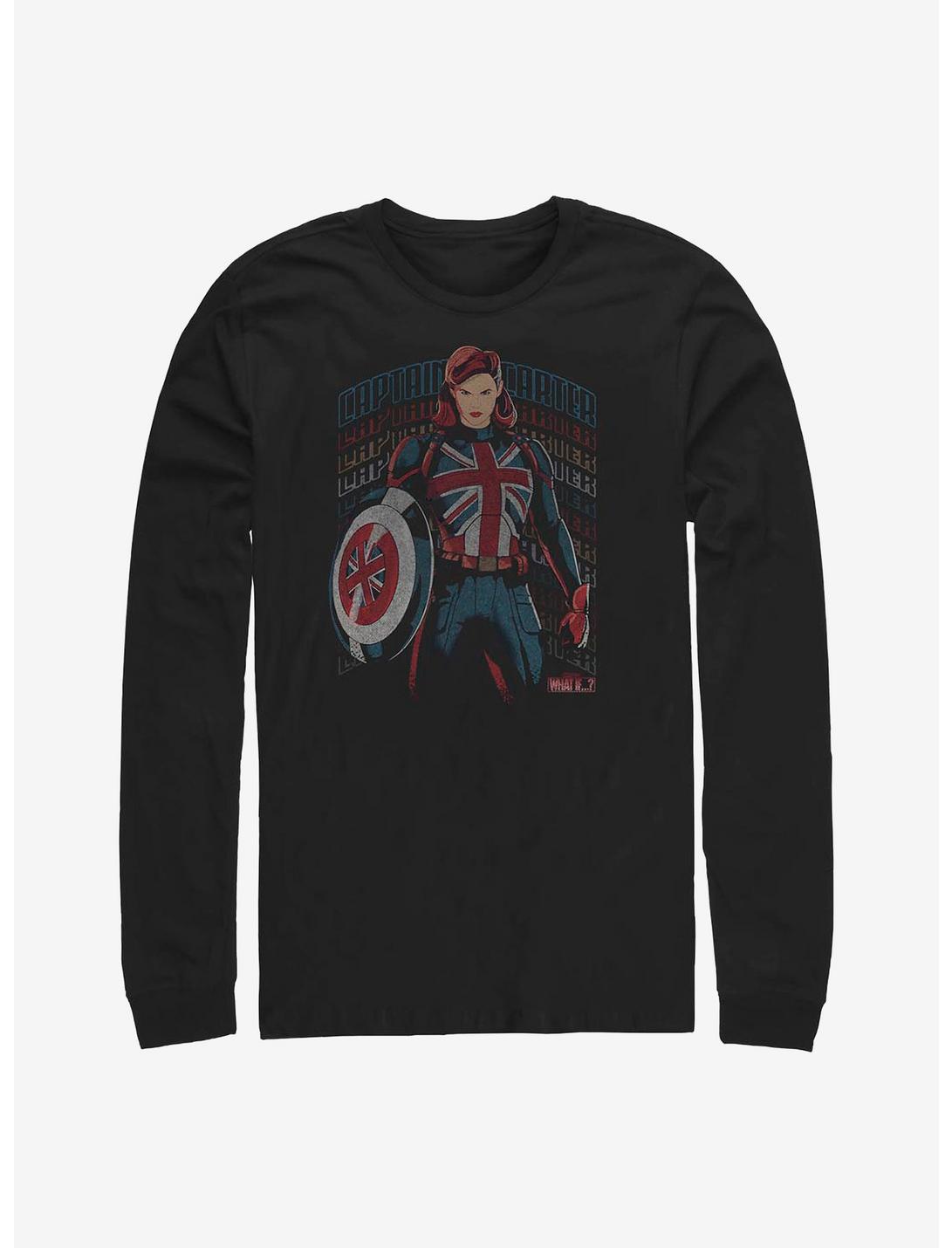 Marvel What If...? The Hydra Stomper Captain Carter Long-Sleeve T-Shirt, BLACK, hi-res