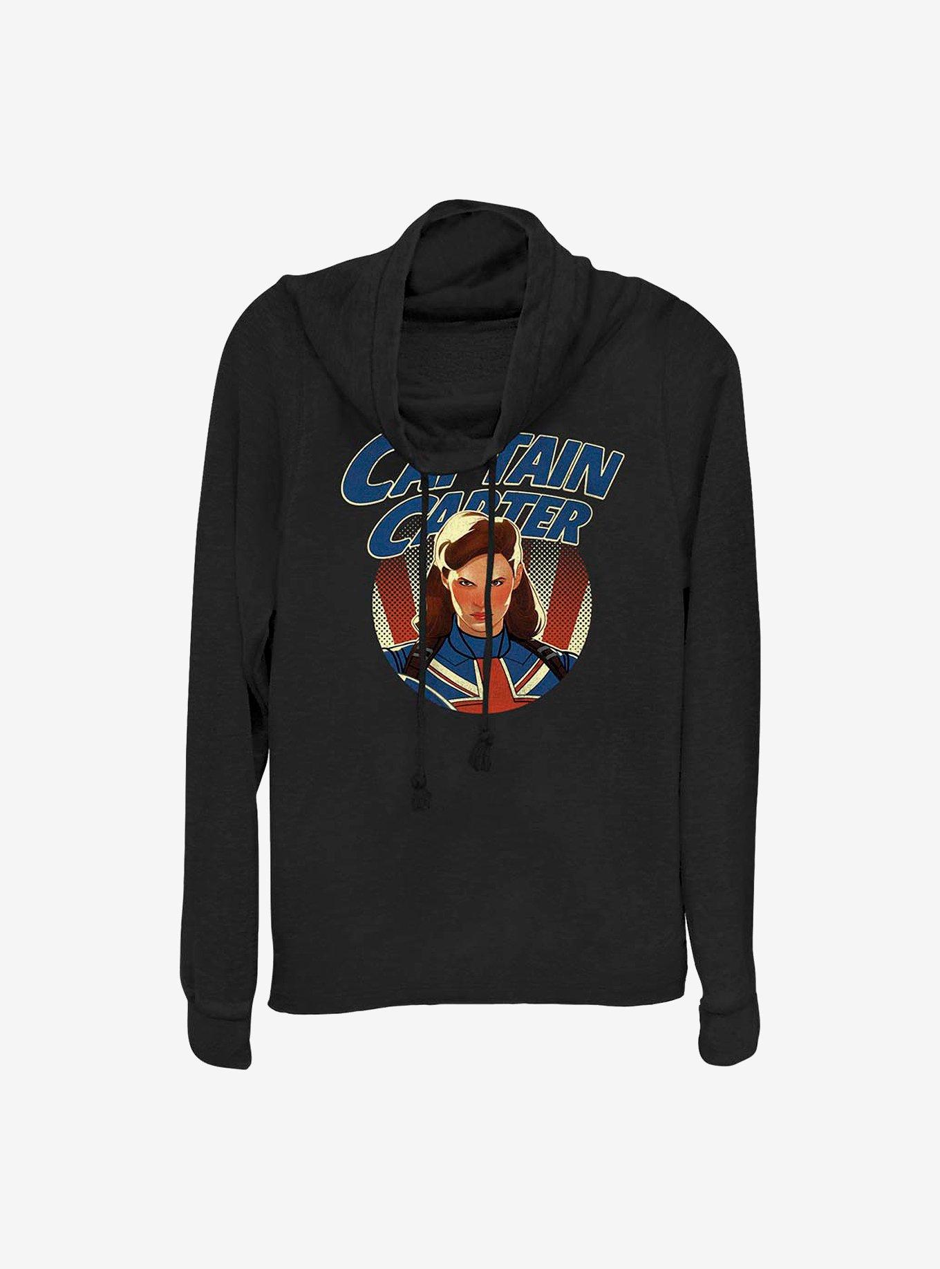 Marvel What If...? Captain Carter Fierce Cowlneck Long-Sleeve Girls Top