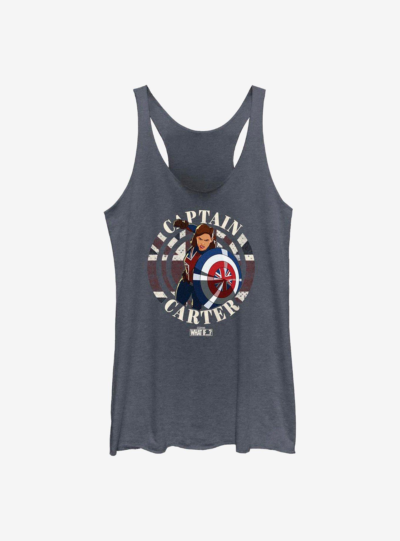 Marvel What If...? Carter Stamp Girls Tank, NAVY HTR, hi-res