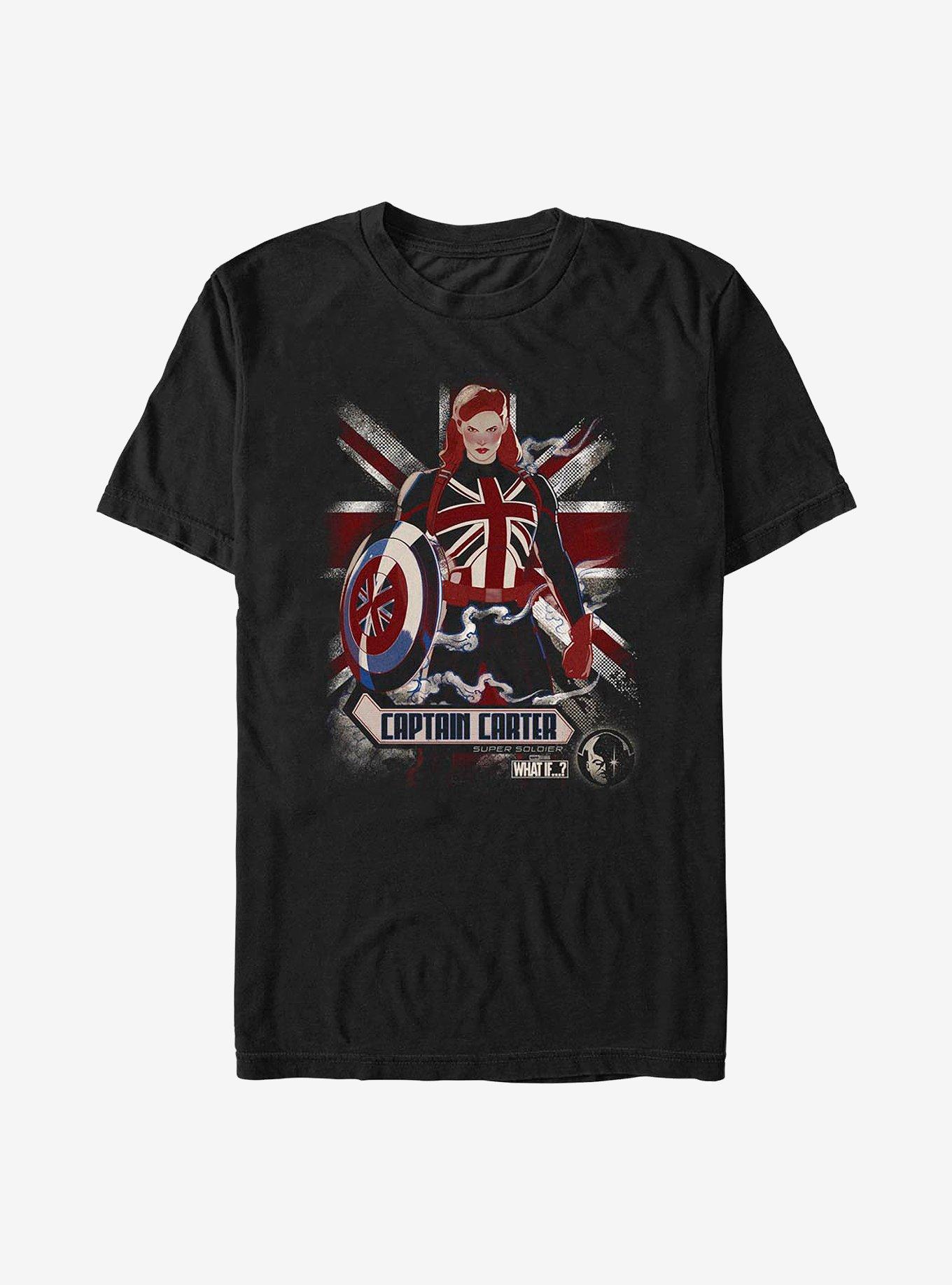 Marvel What If...? Captain Carter Flag T-Shirt, BLACK, hi-res