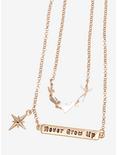 Disney Peter Pan Never Grow Up Etched Layered Necklace - BoxLunch Exclusive