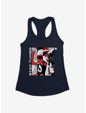 Space Jam: A New Legacy Stay Tuned Black, White And Red Logo Girls Tank, NAVY, hi-res