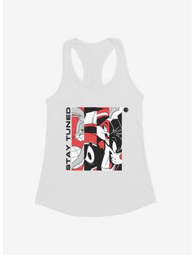 Space Jam: A New Legacy Stay Tuned Black, White And Red Logo Girls Tank, WHITE, hi-res