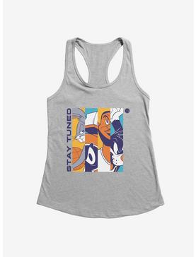 Space Jam: A New Legacy Stay Tuned Colorful Logo Girls Tank, HEATHER, hi-res