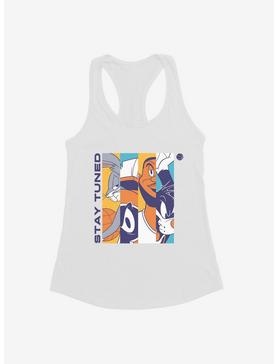 Space Jam: A New Legacy Stay Tuned Colorful Logo Girls Tank, WHITE, hi-res