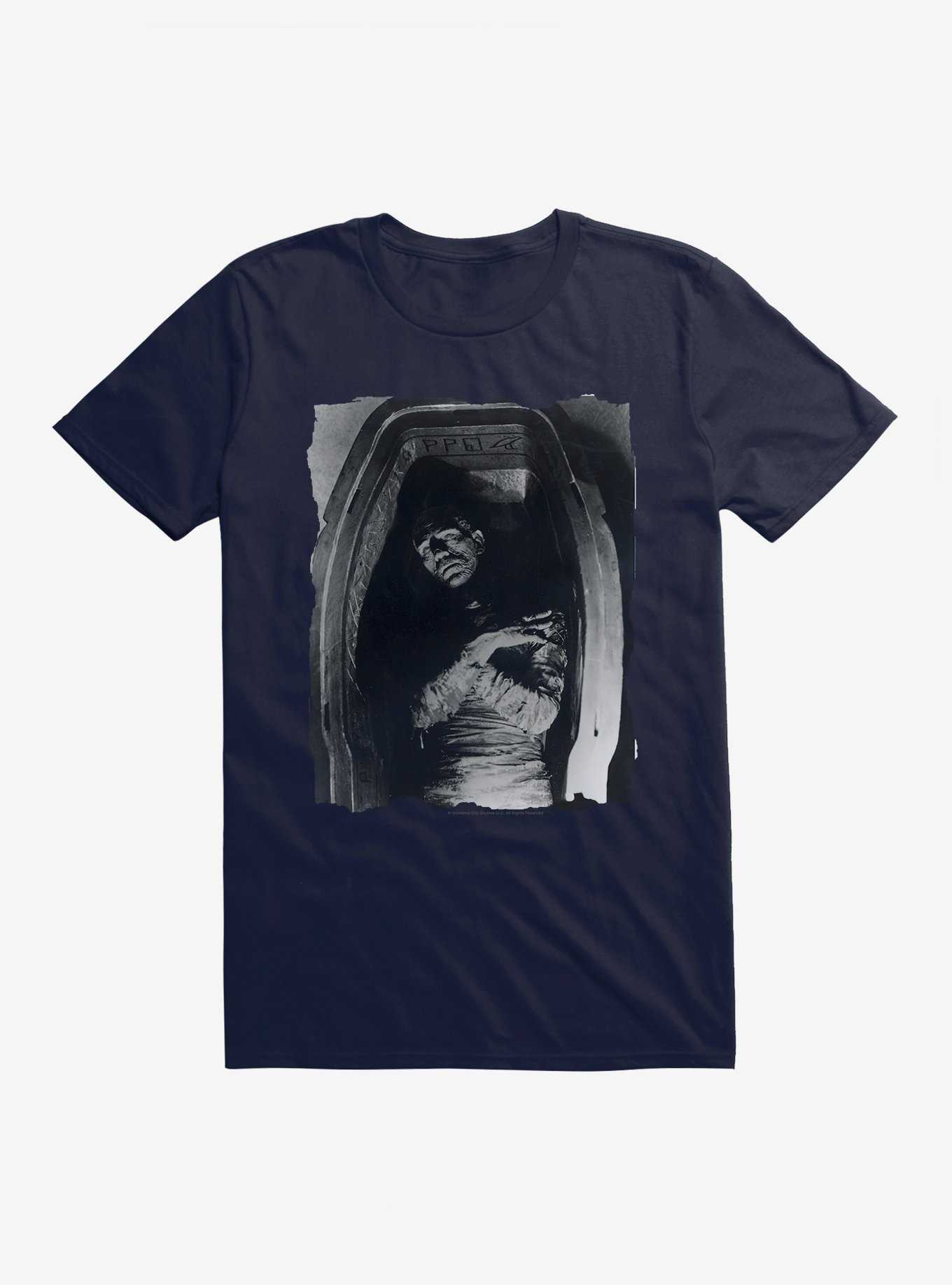 Universal Monsters The Mummy In The Sarcophagus Black & White T-Shirt, , hi-res