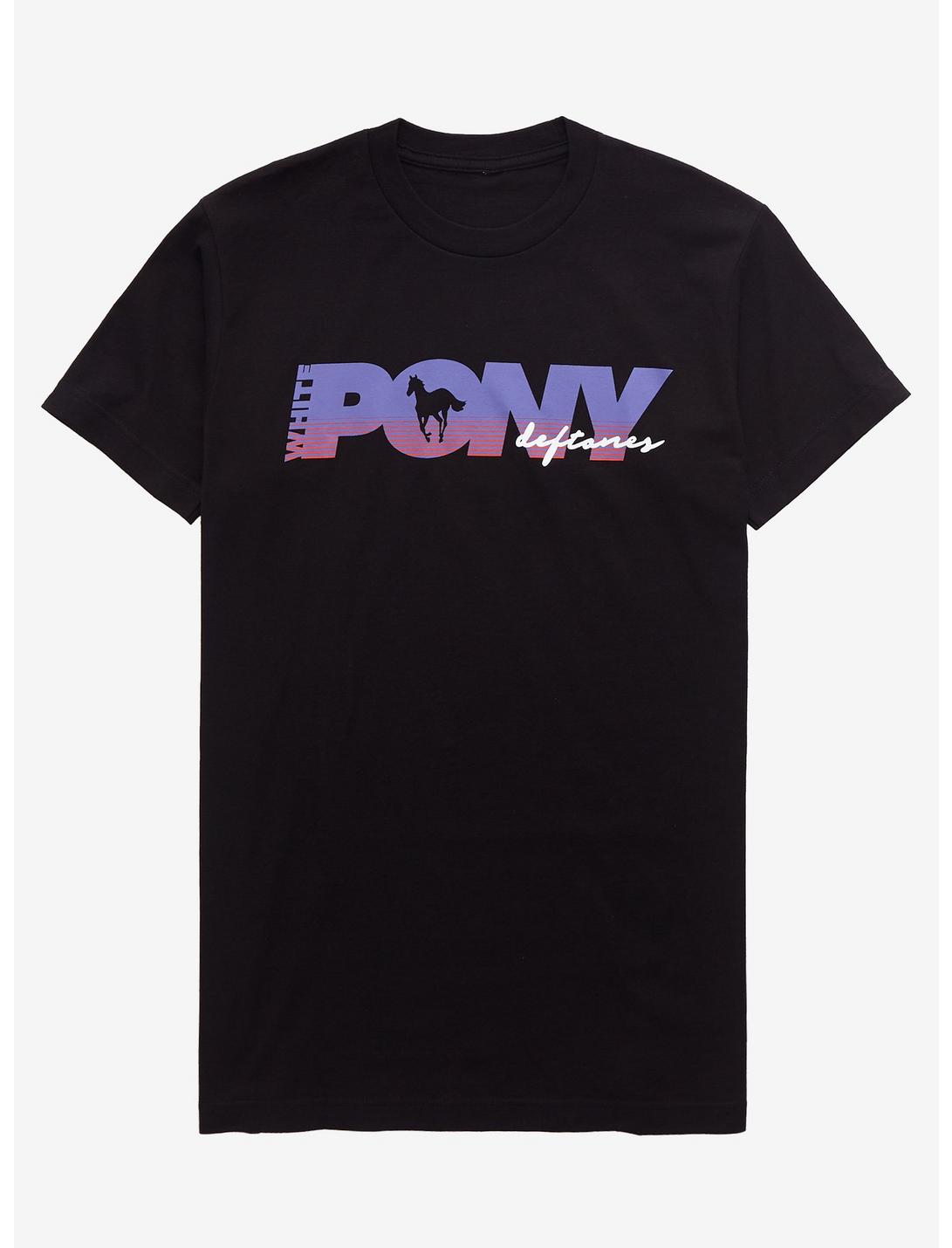 Deftones White Pony Text Logo T-Shirt, BLACK, hi-res