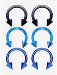 Steel Spike Blue Ombre Circular Barbell 6 Pack, MULTI, hi-res