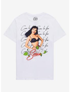 Selena Portrait With White Roses Girls T-Shirt, , hi-res
