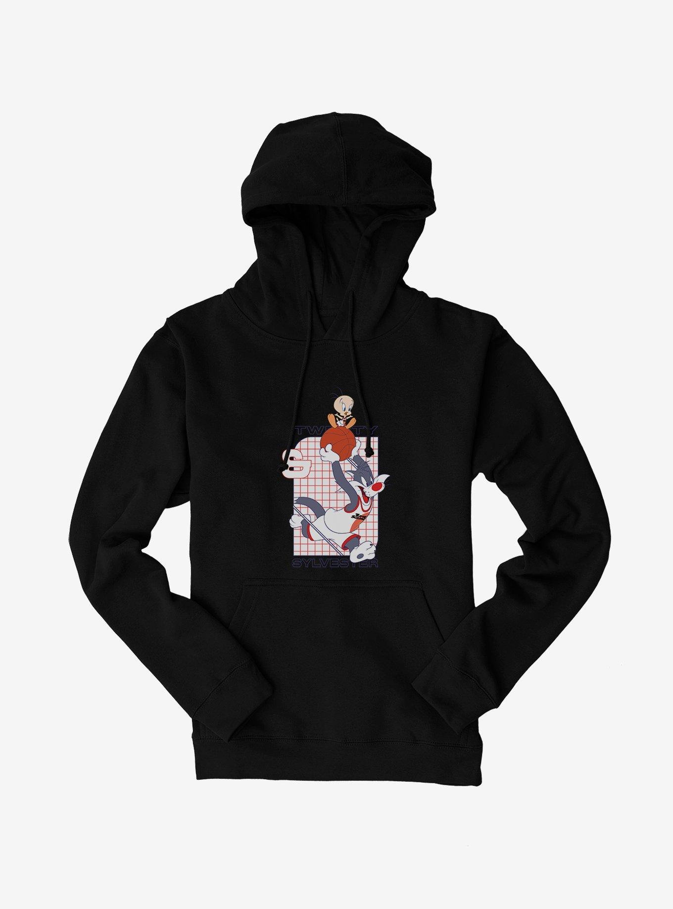 Plus Size Space Jam: A New Legacy Tweety Bird & Sylvester Cat Grid Hoodie, , hi-res