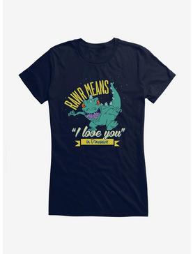 Rugrats Reptar Rawr Means I Love You In Dinosaur Girls T-Shirt, NAVY, hi-res