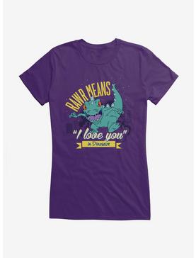 Rugrats Reptar Rawr Means I Love You In Dinosaur Girls T-Shirt, PURPLE, hi-res