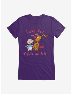 Rugrats Spike And Tommy I Love You To Kibbles And Bits Girls T-Shirt, PURPLE, hi-res