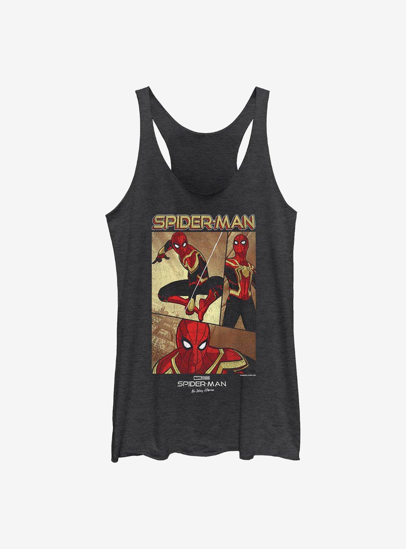 Marvel Spider-Man: No Way Home Three Panel Spidey Girls Tank, BLK HTR, hi-res