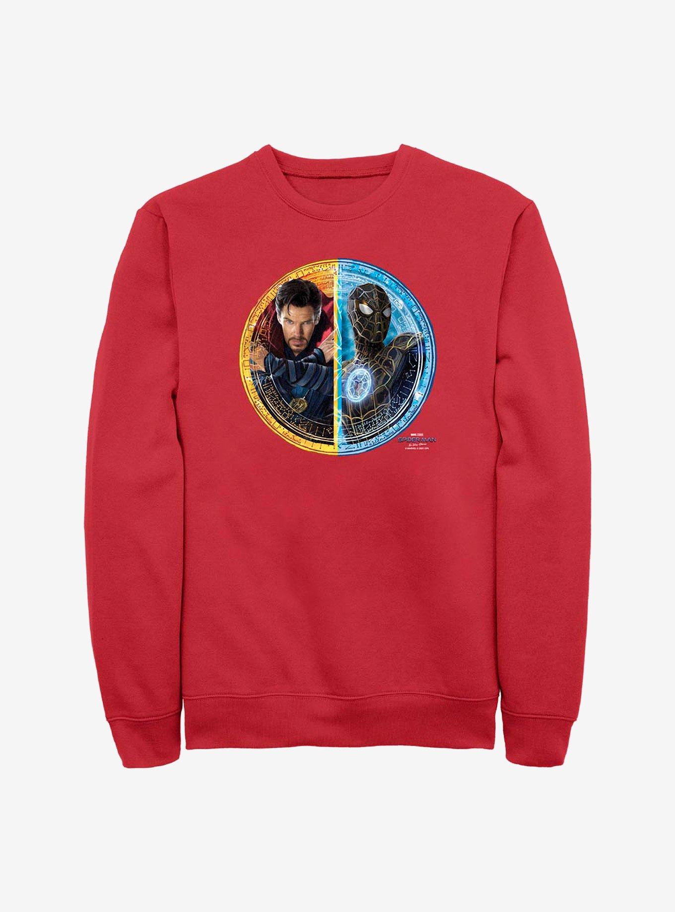 Marvel Spider-Man: No Way Home Spidey Doctor Strange Circle Crew Sweatshirt, RED, hi-res