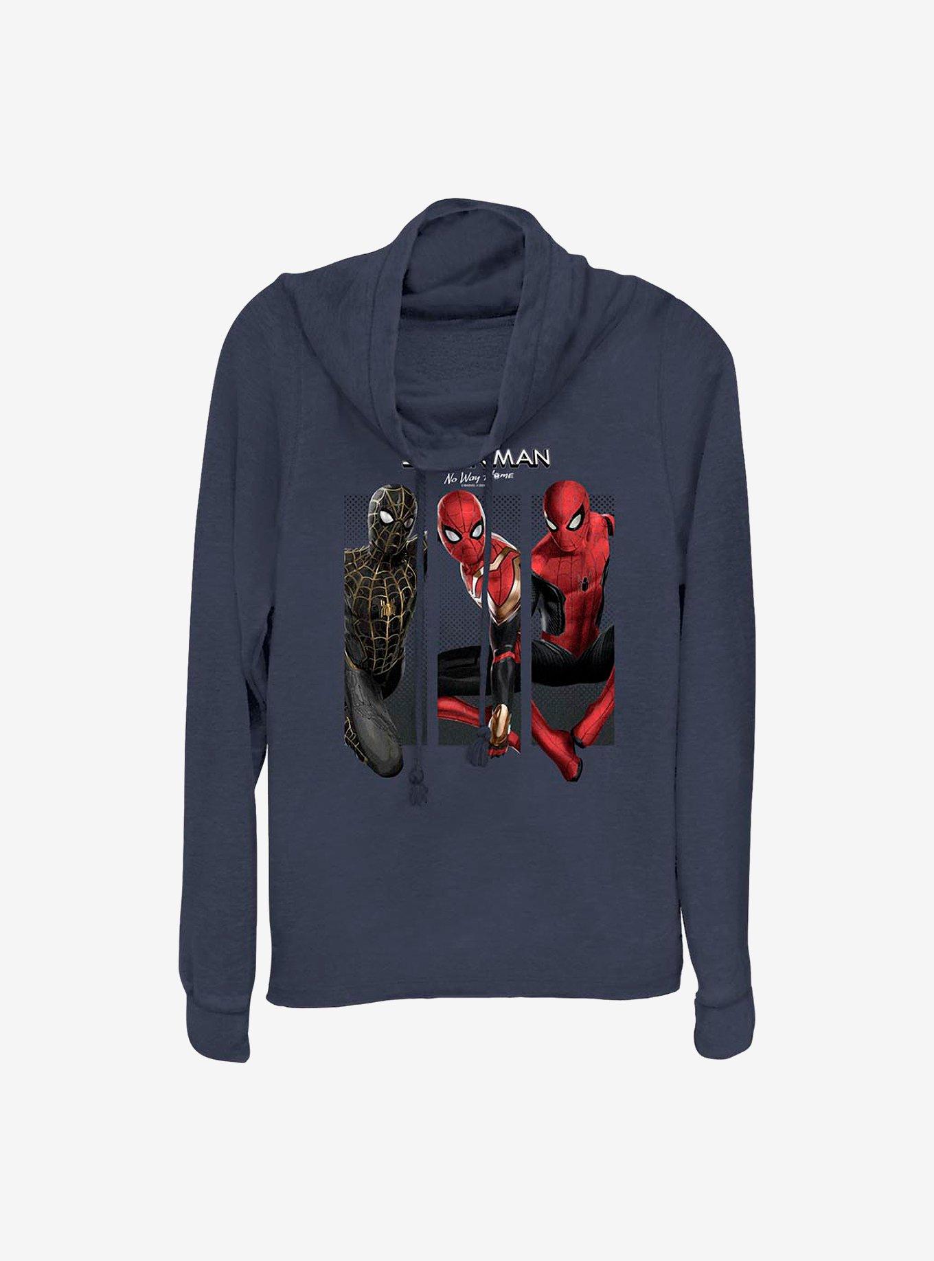 Marvel Spider-Man: No Way Home Three Poses Cowlneck Long-Sleeve Girls Top, , hi-res