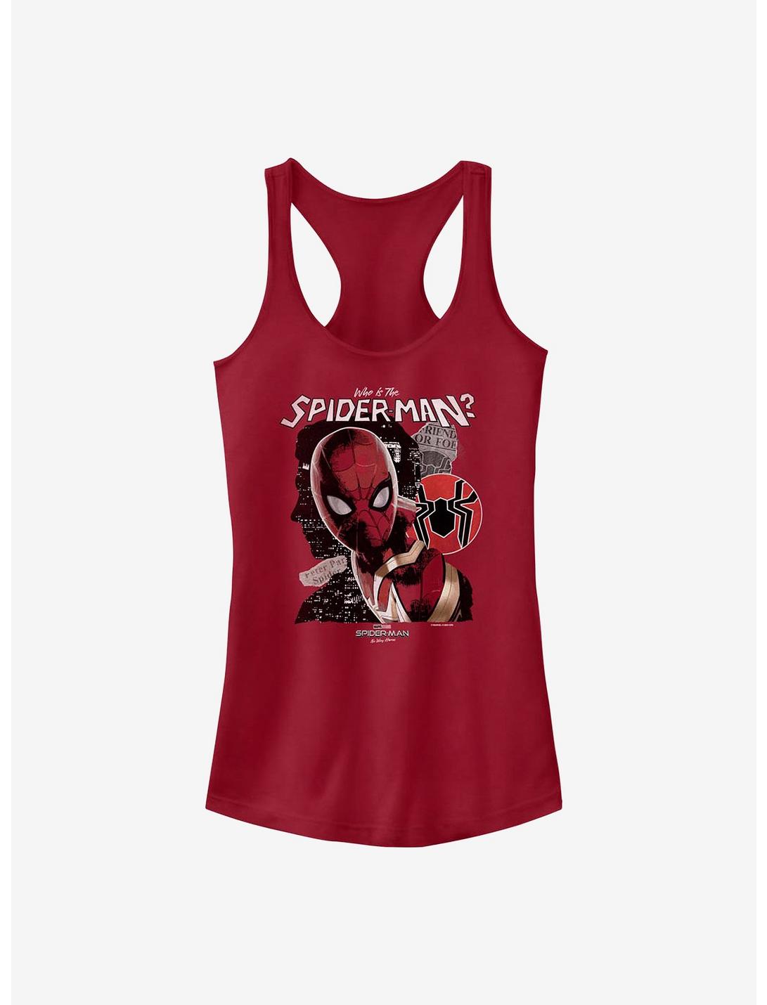 Marvel Spider-Man: No Way Home Who Is He? Girls Tank, SCARLET, hi-res