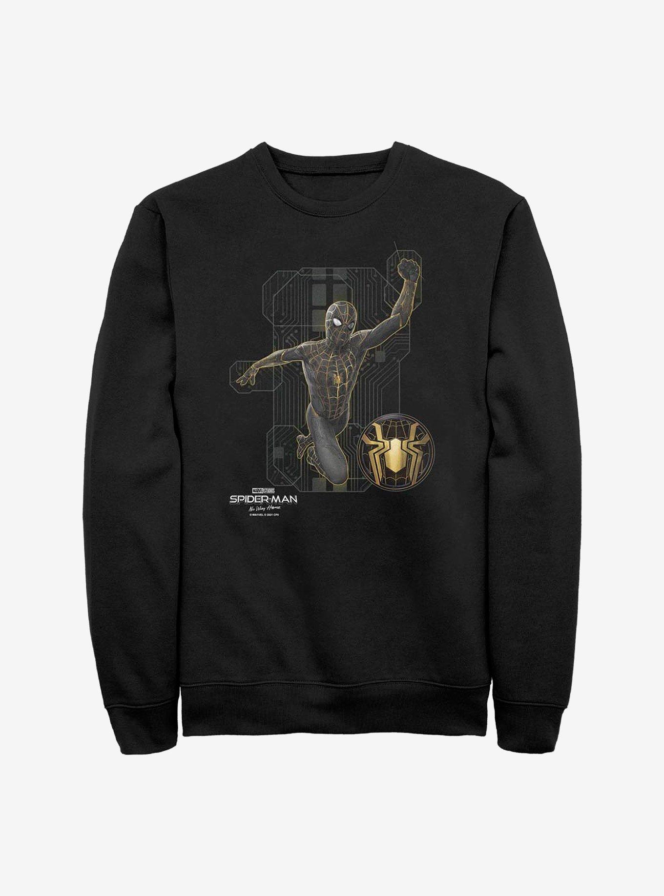 Marvel Spider-Man: No Way Home Black Tech Suit Crew Sweatshirt, , hi-res