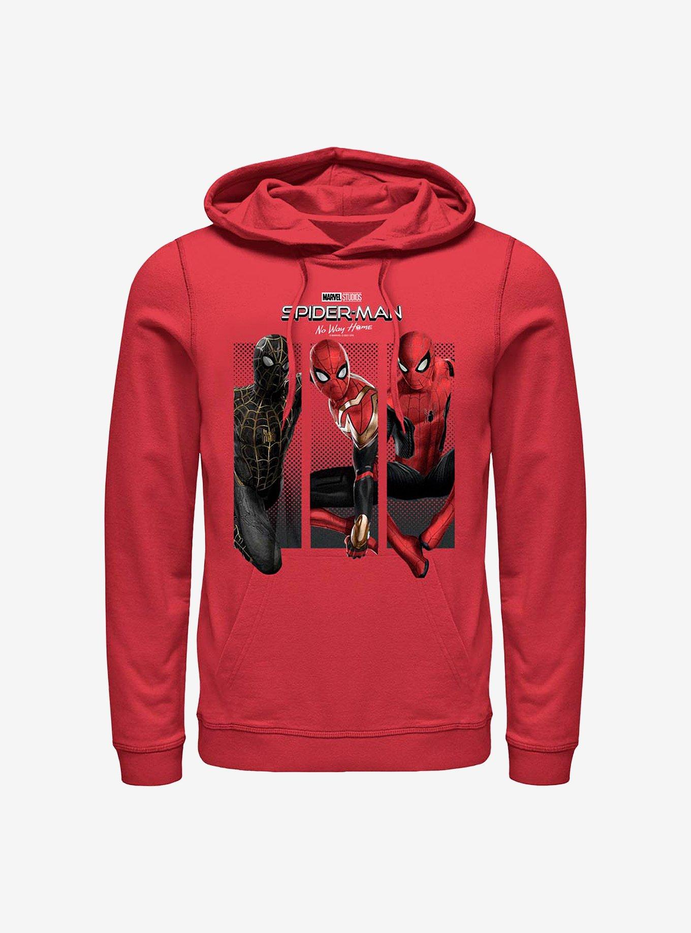 Marvel Spider-Man: No Way Home Three Poses Hoodie, RED, hi-res