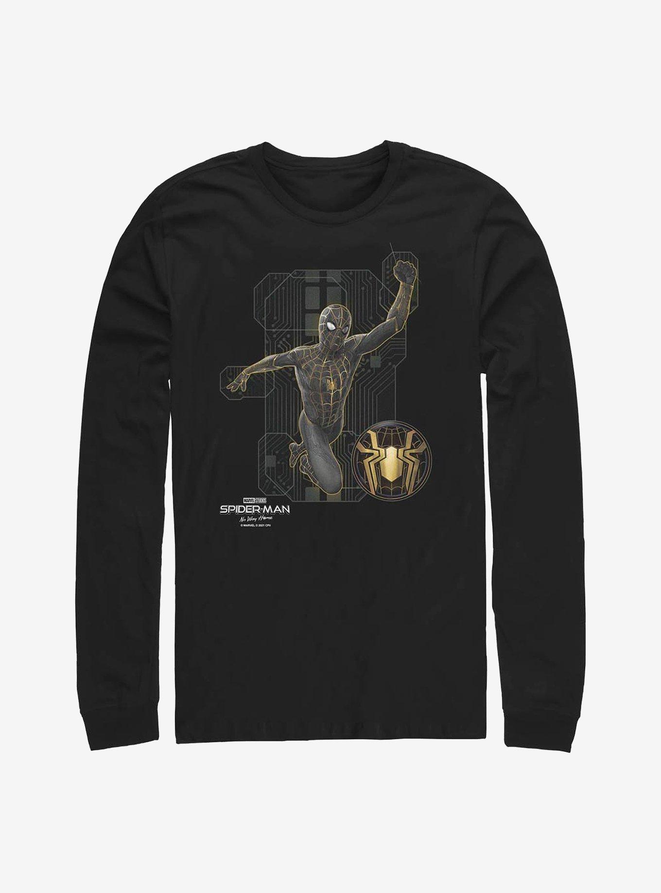 Marvel Spider-Man: No Way Home Black Tech Suit Long-Sleeve T-Shirt, BLACK, hi-res
