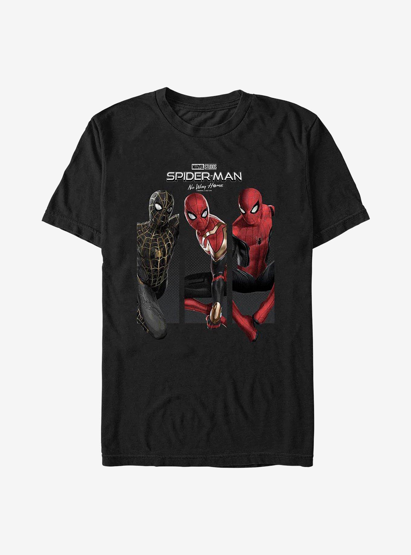 Marvel Spider-Man: No Way Home Three Poses T-Shirt, BLACK, hi-res