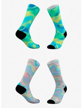 Aurora Borealis And Oil Slick Hologram Socks 2 Pack, , hi-res