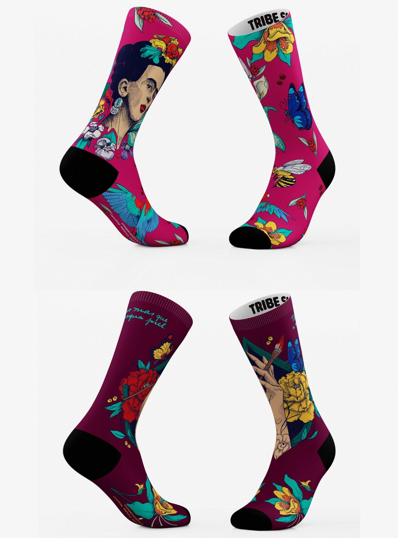 Frida Kahlo Pink And Merlot Socks 2 Pack, , hi-res