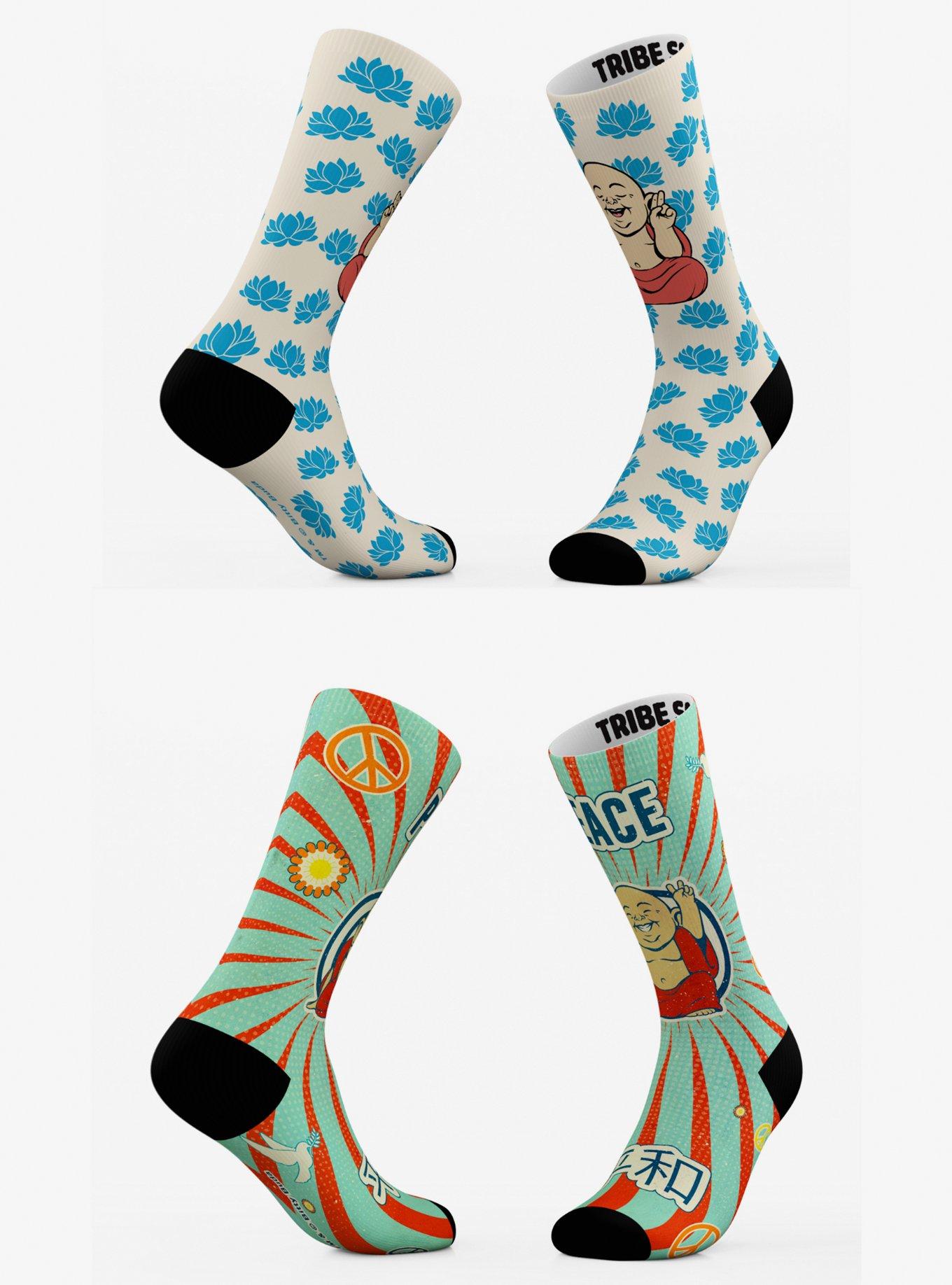 Lotus And Peace Bitty Buda Socks 2 Pack, , hi-res