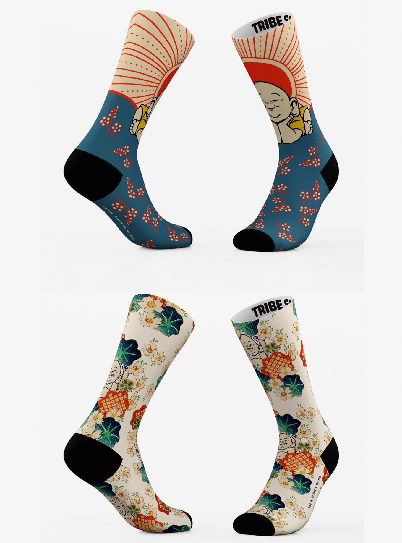 Rising Sun And Watercolor Bitty Buda Socks 2 Pack, , hi-res