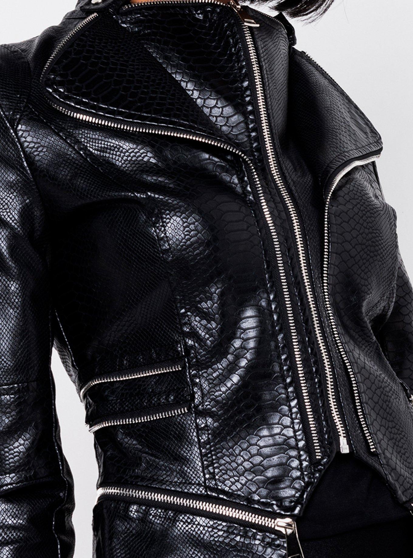 Azalea Wang Two Is Better Than One Leather Jacket, BLACK, hi-res