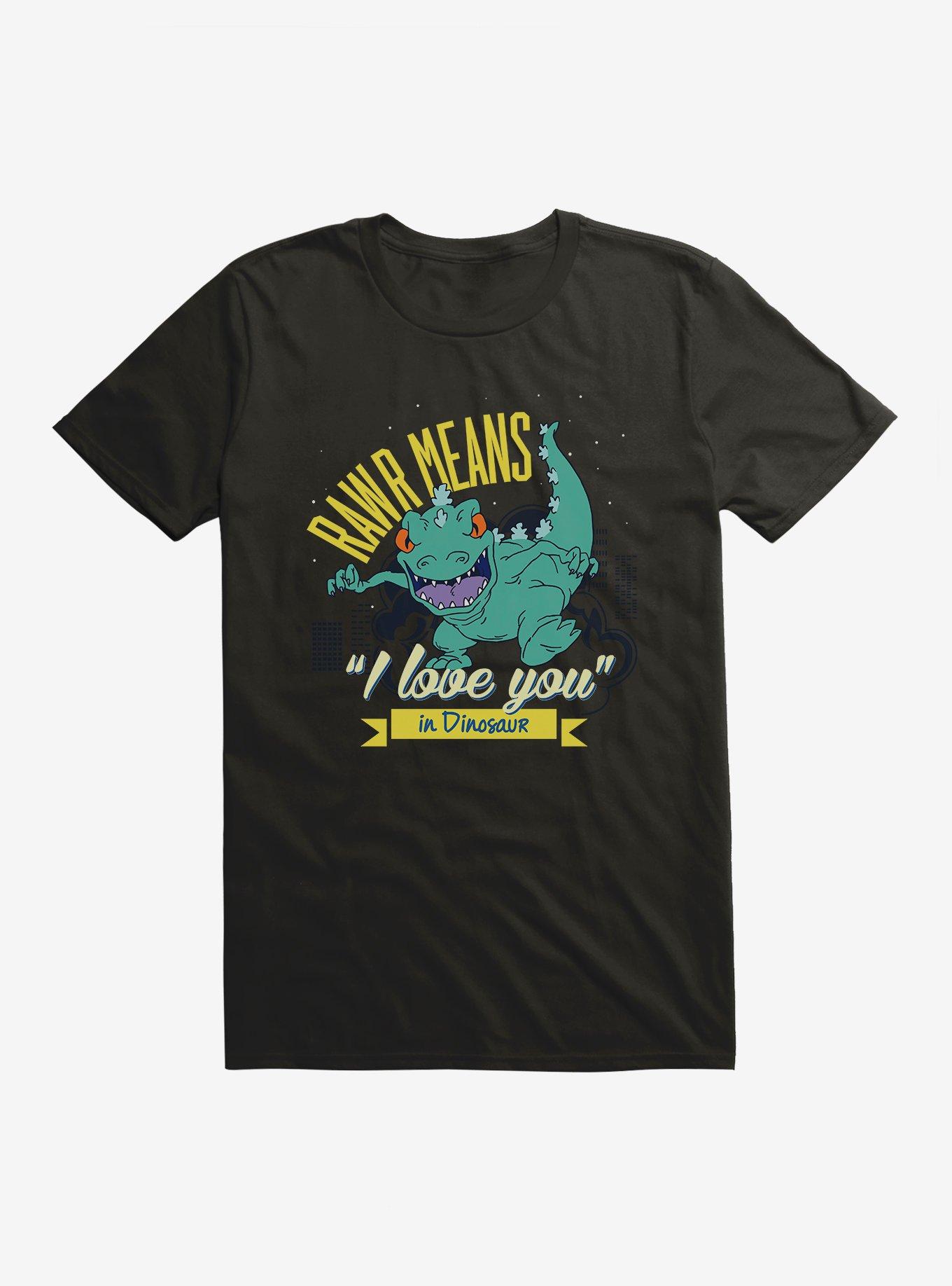 Rugrats Reptar Rawr Means I Love You In Dinosaur T-Shirt, BLACK, hi-res