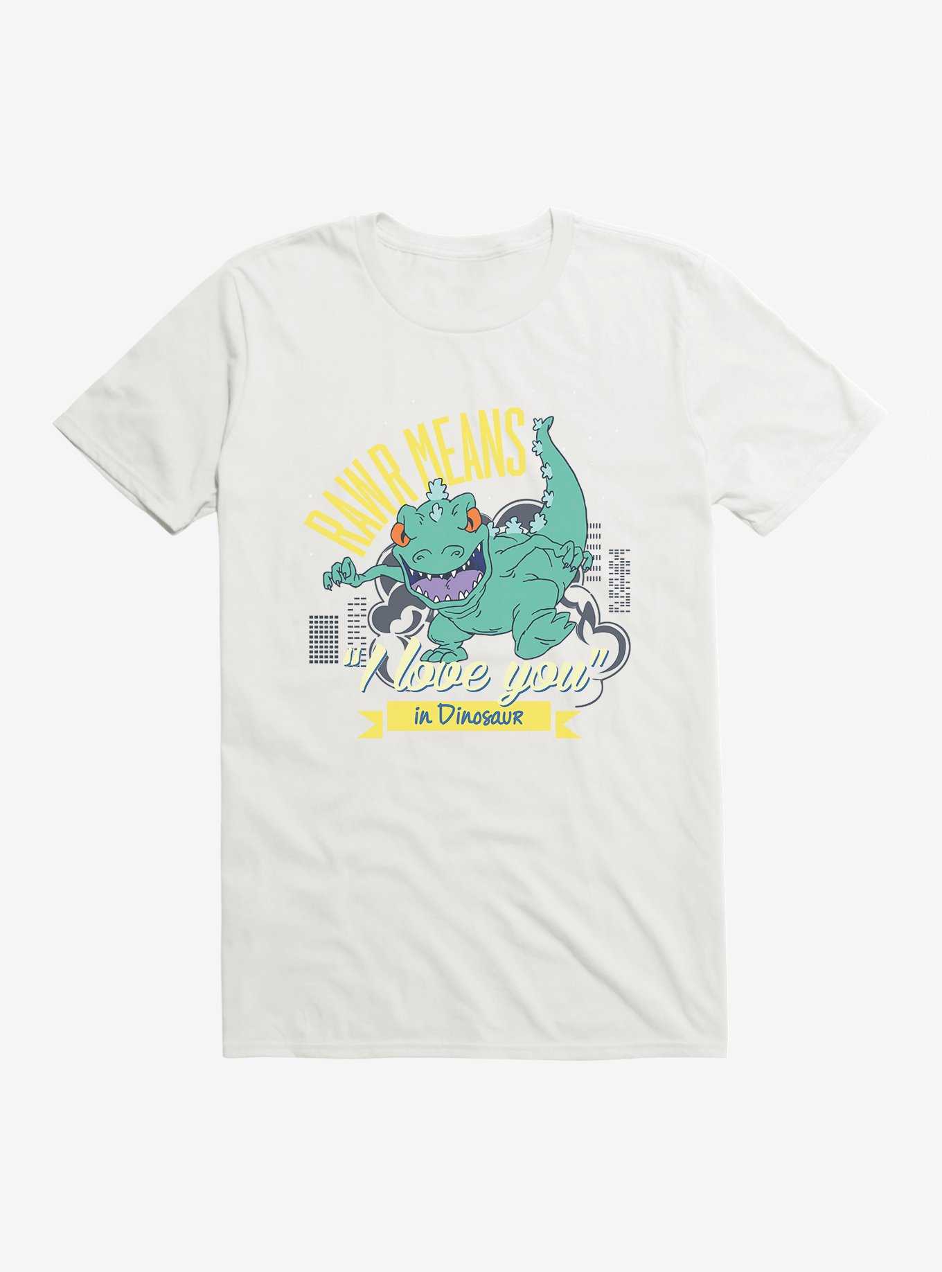 Rugrats Reptar Rawr Means I Love You In Dinosaur T-Shirt, WHITE, hi-res