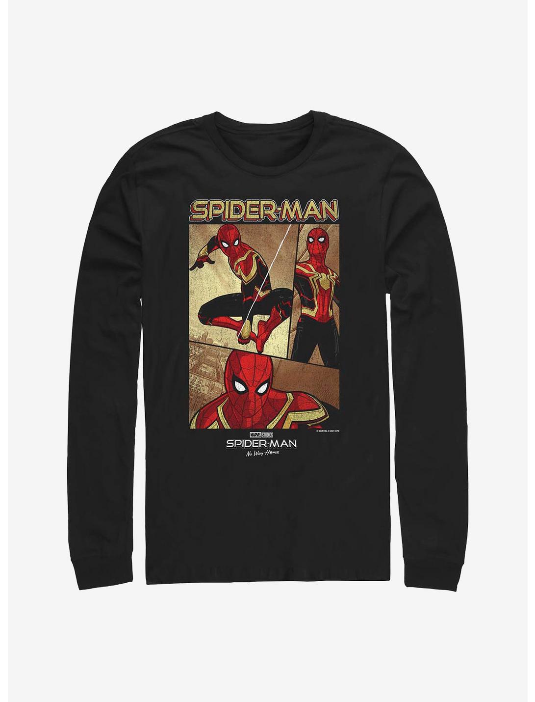 Marvel Spider-Man: No Way Home Three Panel Spidey Long-Sleeve T-Shirt, BLACK, hi-res