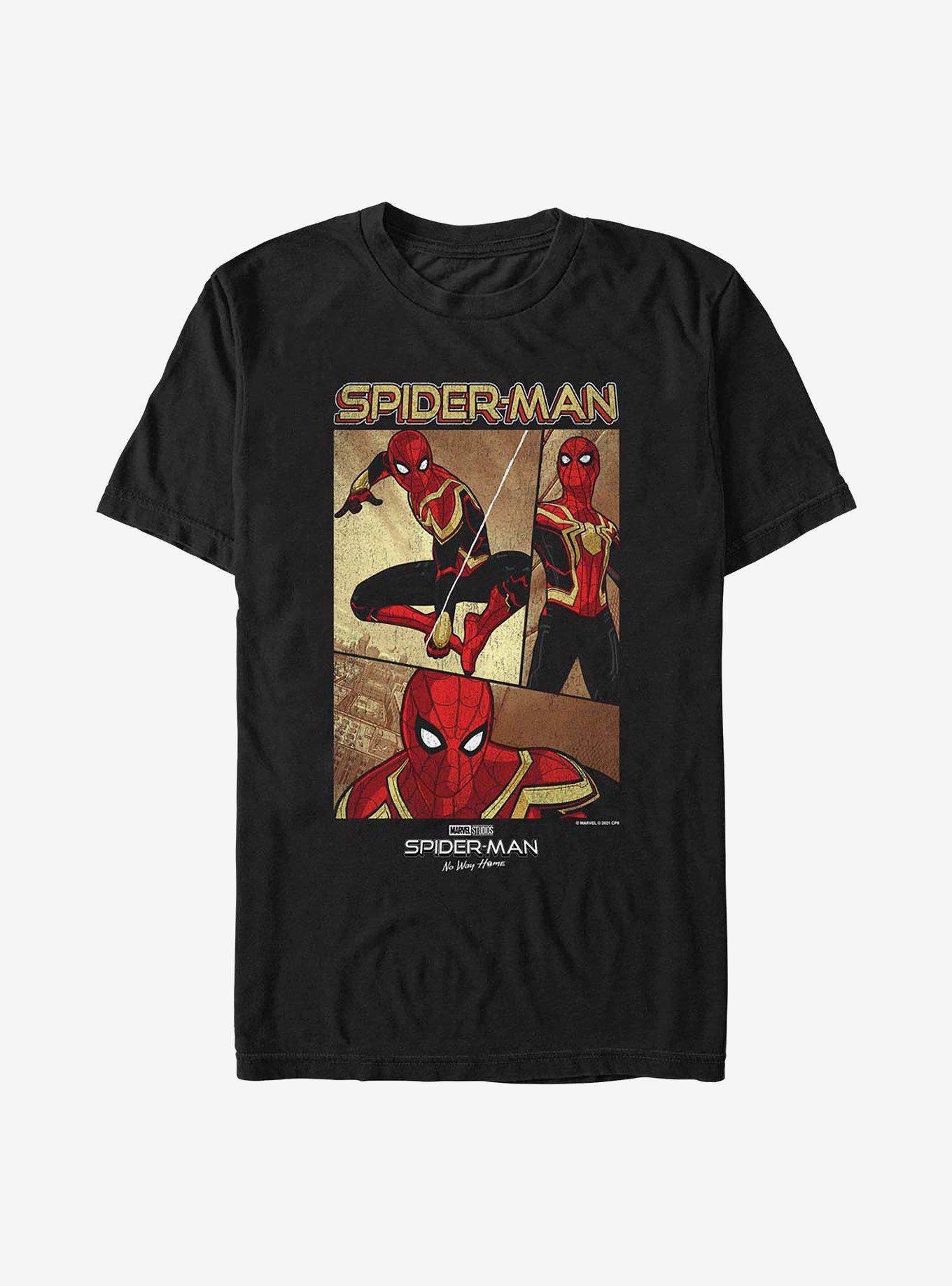 Marvel Spider-Man: No Way Home Three Panel Spidey T-Shirt, BLACK, hi-res
