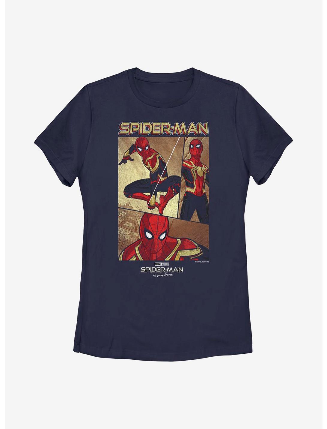 Marvel Spider-Man: No Way Home Three Panel Spidey Womens T-Shirt, NAVY, hi-res