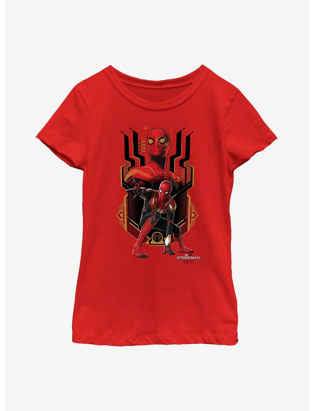 Marvel Spider-Man: No Way Home Integrated Suit Youth Girls T-Shirt, RED, hi-res