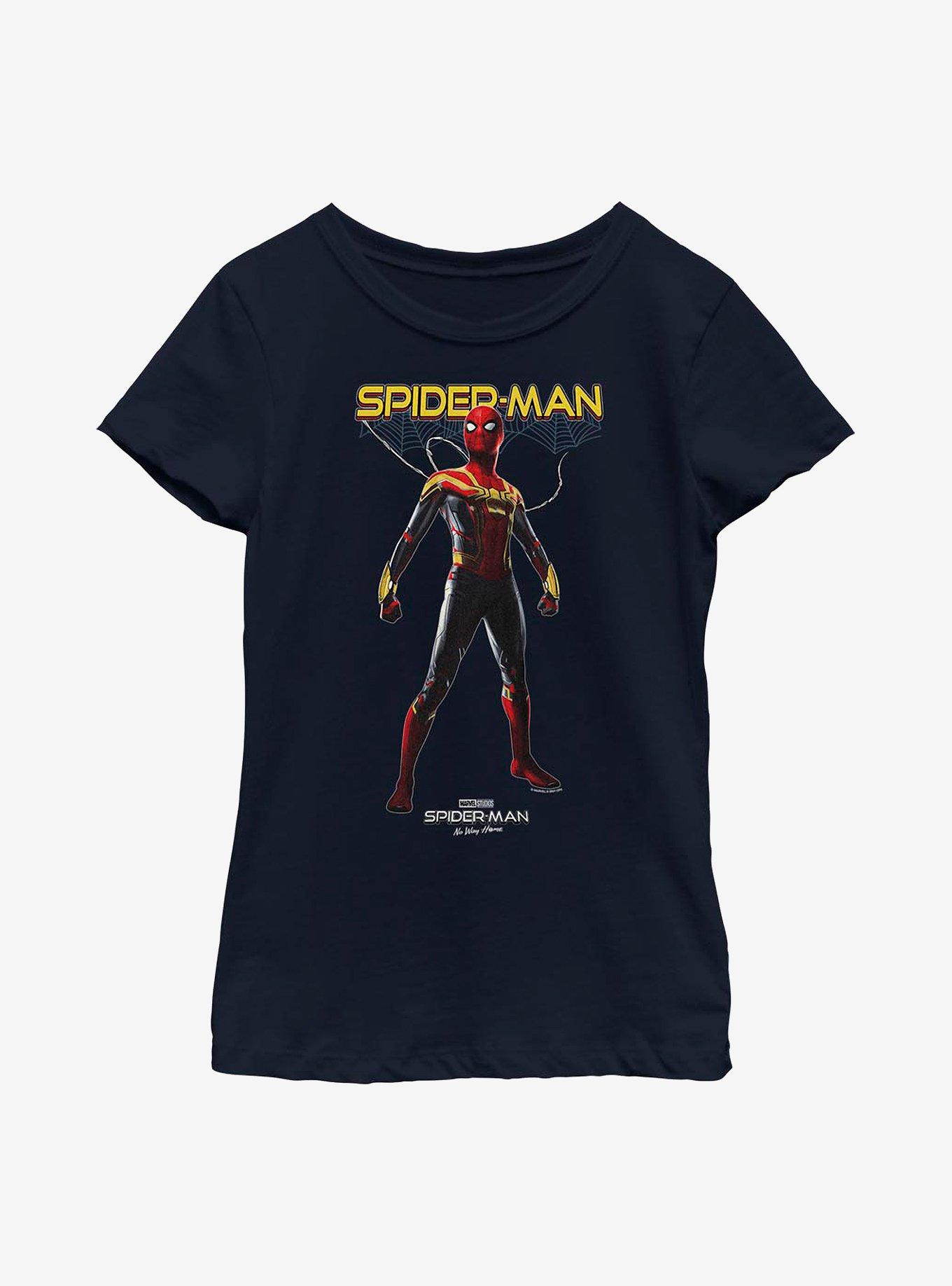 Marvel Spider-Man: No Way Home Spiderweb Hero Youth Girls T-Shirt, NAVY, hi-res