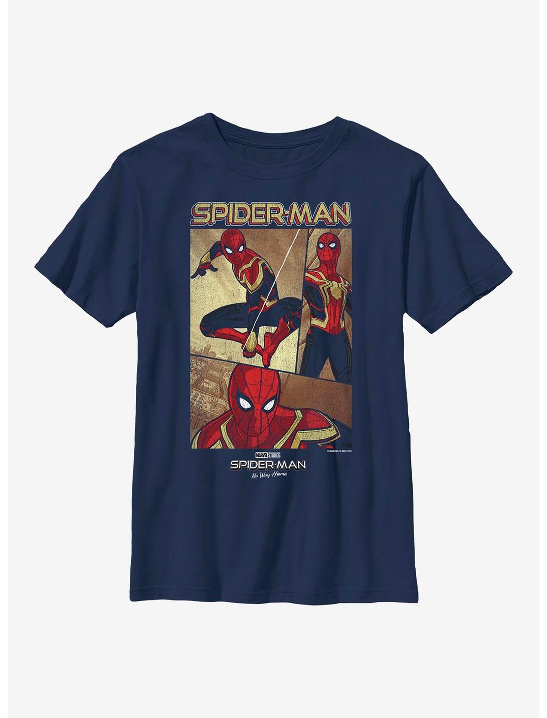 Marvel Spider-Man: No Way Home Three Panel Spidey Youth T-Shirt, NAVY, hi-res