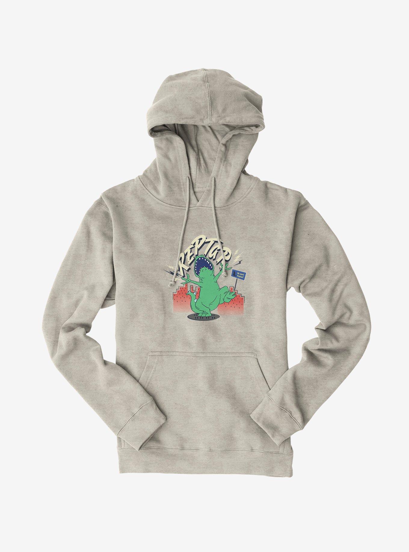 Rugrats Reptar Lightning Roar Hoodie, OATMEAL HEATHER, hi-res