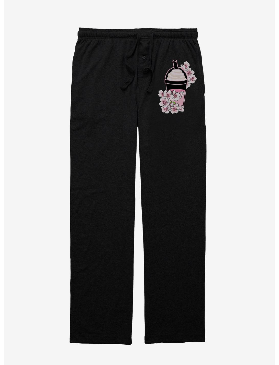 Floral Boba Pajama Pants, BLACK, hi-res