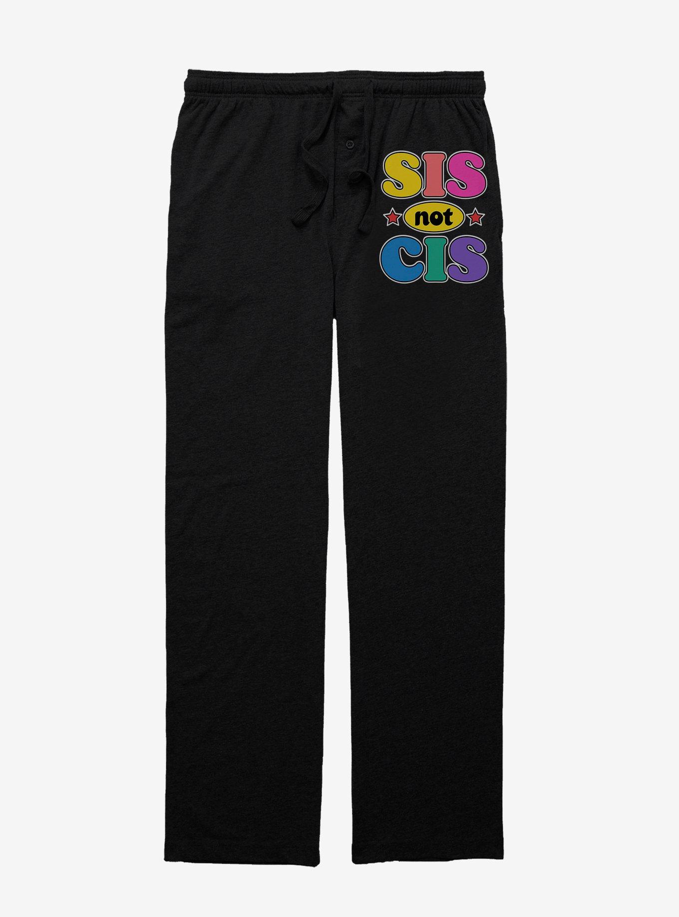 Sis Not Cis Pajama Pants, BLACK, hi-res