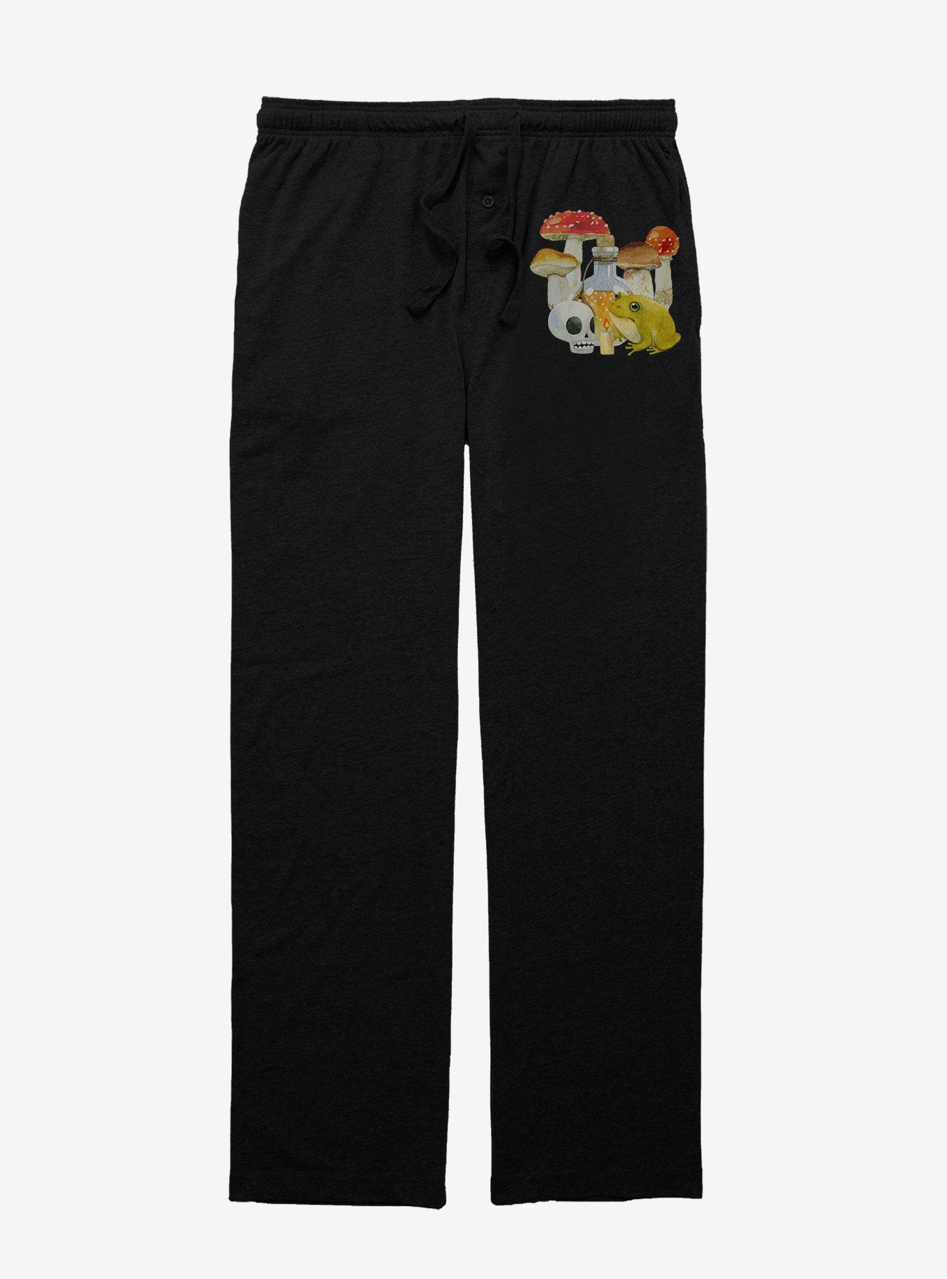 Trippy Frog Pajama Pants, BLACK, hi-res