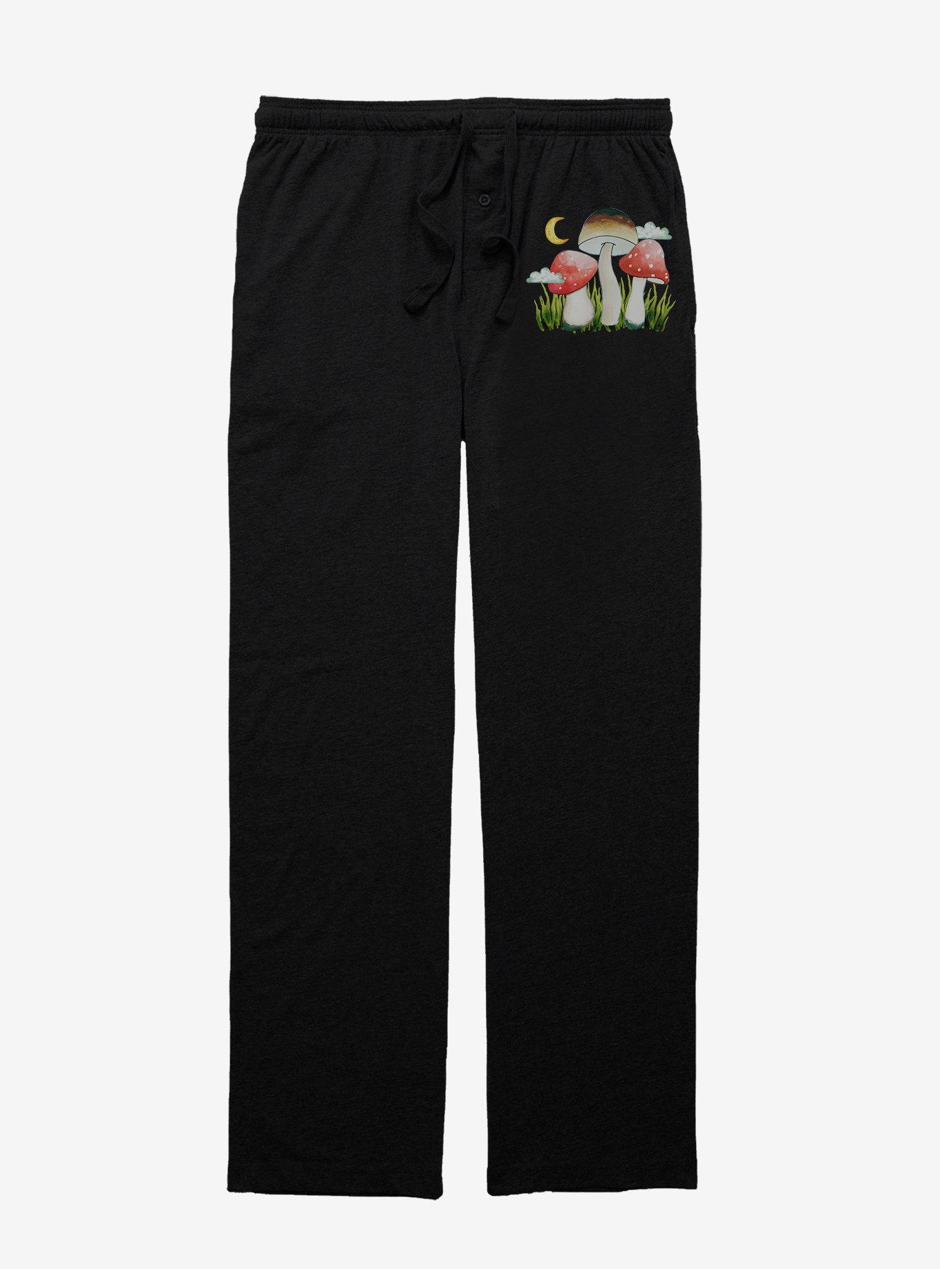 Wonderland Fungi Pajama Pants, BLACK, hi-res