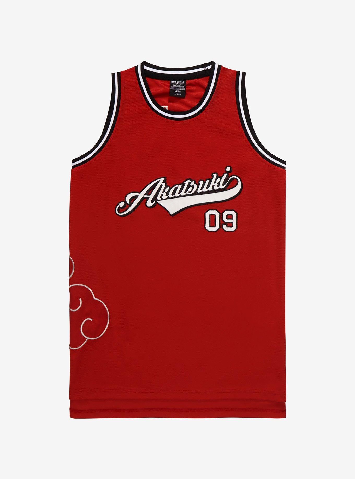 Naruto Shippuden Akatsuki Cloud Basketball Jersey - BoxLunch Exclusive, RED, hi-res