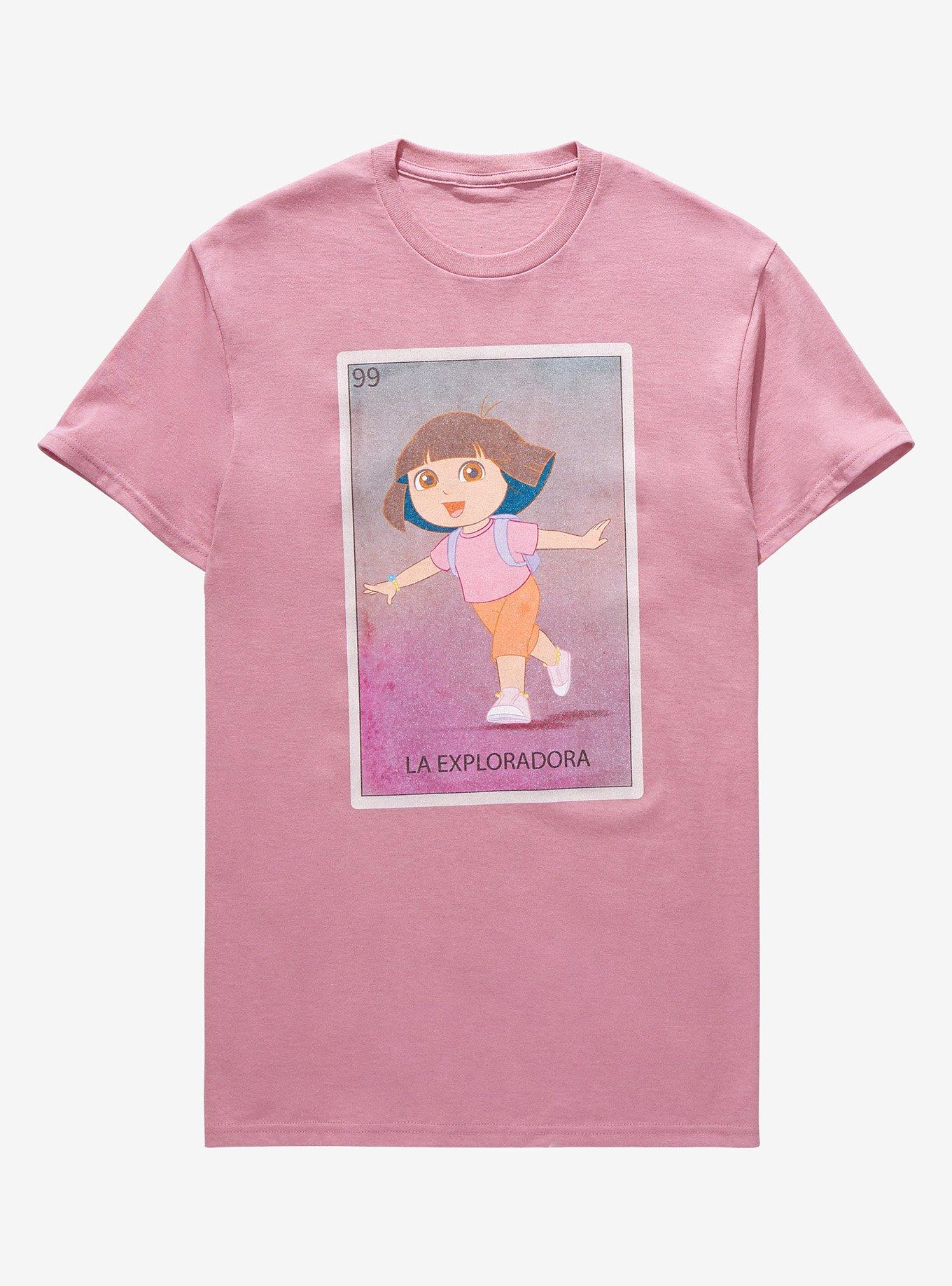 Dora the Explorer Mexican Lottery Card T-Shirt - BoxLunch Exclusive, ROSE, hi-res