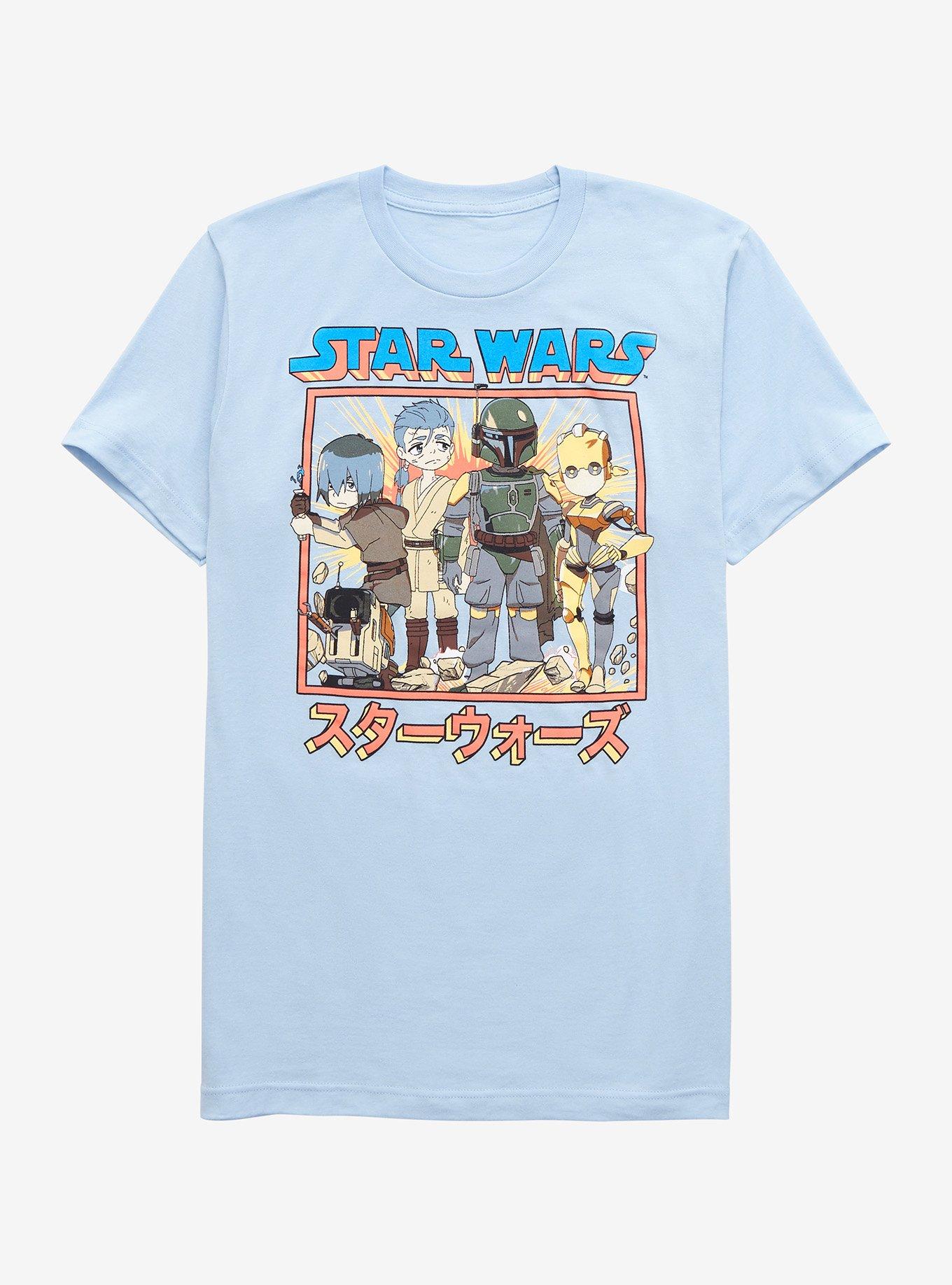 Star Wars Visions Chibi Boba Fett T-Shirt - BoxLunch Exclusive, LIGHT BLUE, hi-res