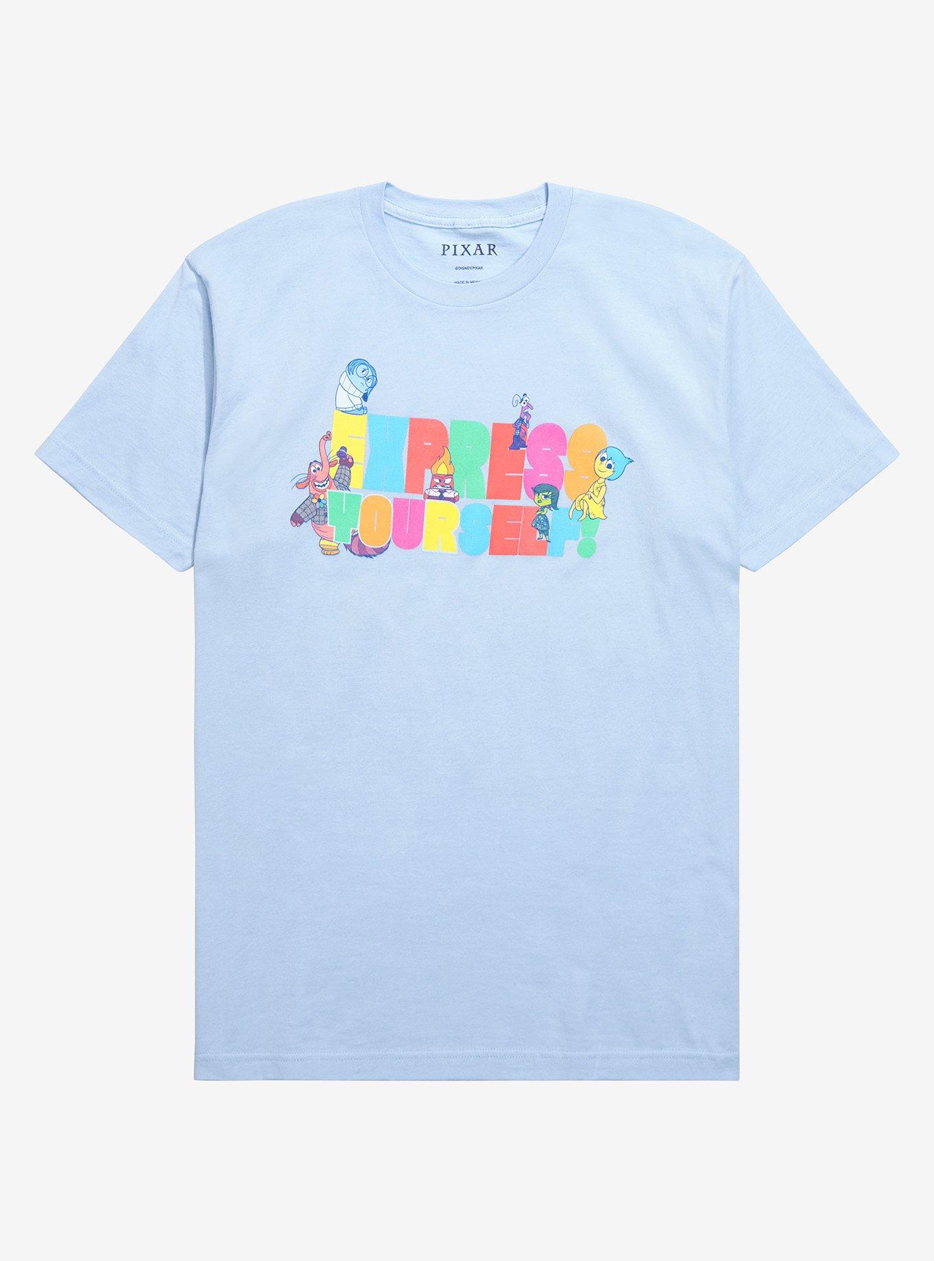 Disney Pixar Inside Out Joy Blue And White Striped Graphic T Shirt