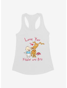 Rugrats Spike And Tommy I Love You To Kibbles And Bits Girls Tank, WHITE, hi-res