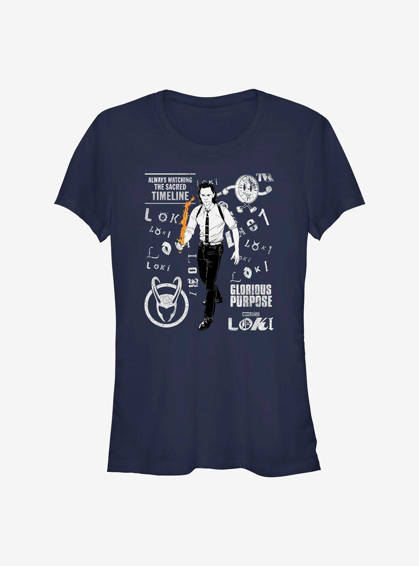 Marvel Loki Loki Scramble Girls T-Shirt, NAVY, hi-res