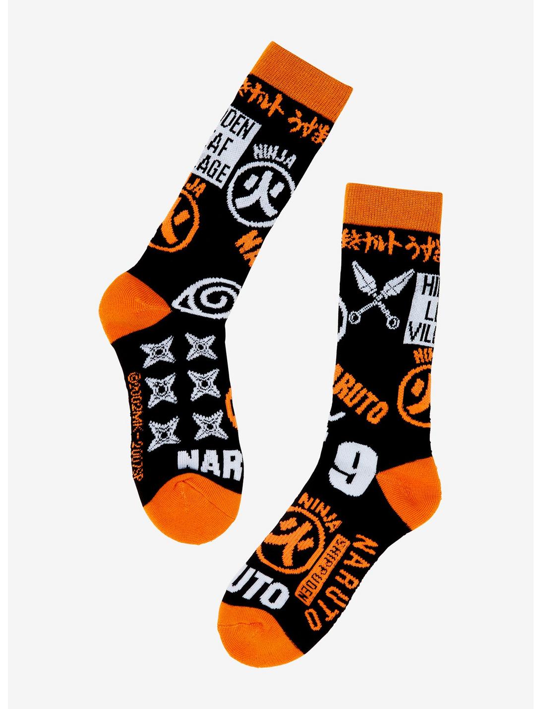 Naruto Shippuden Clan Symbols Crew Socks, , hi-res